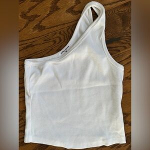 perfectwhitetee Asymmetrical Ribbed Blondie Tank
